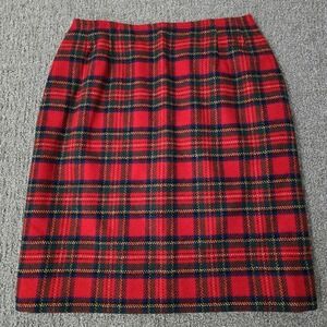 Vintage Pendleton Red Plaid Virgin Wool Skirt Size 18 Tartan Midi USA